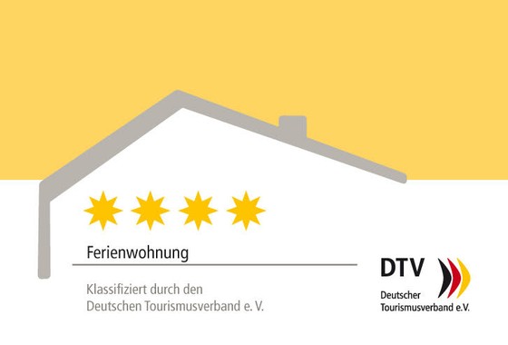Ferienwohnung, klassifiziert durch den Deutschen Tourismusverband – 4 Sterne